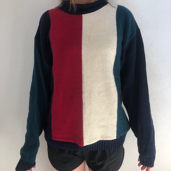 Vintage Sweater | Knit Sweater | Tricolor - Picture 3 of 3